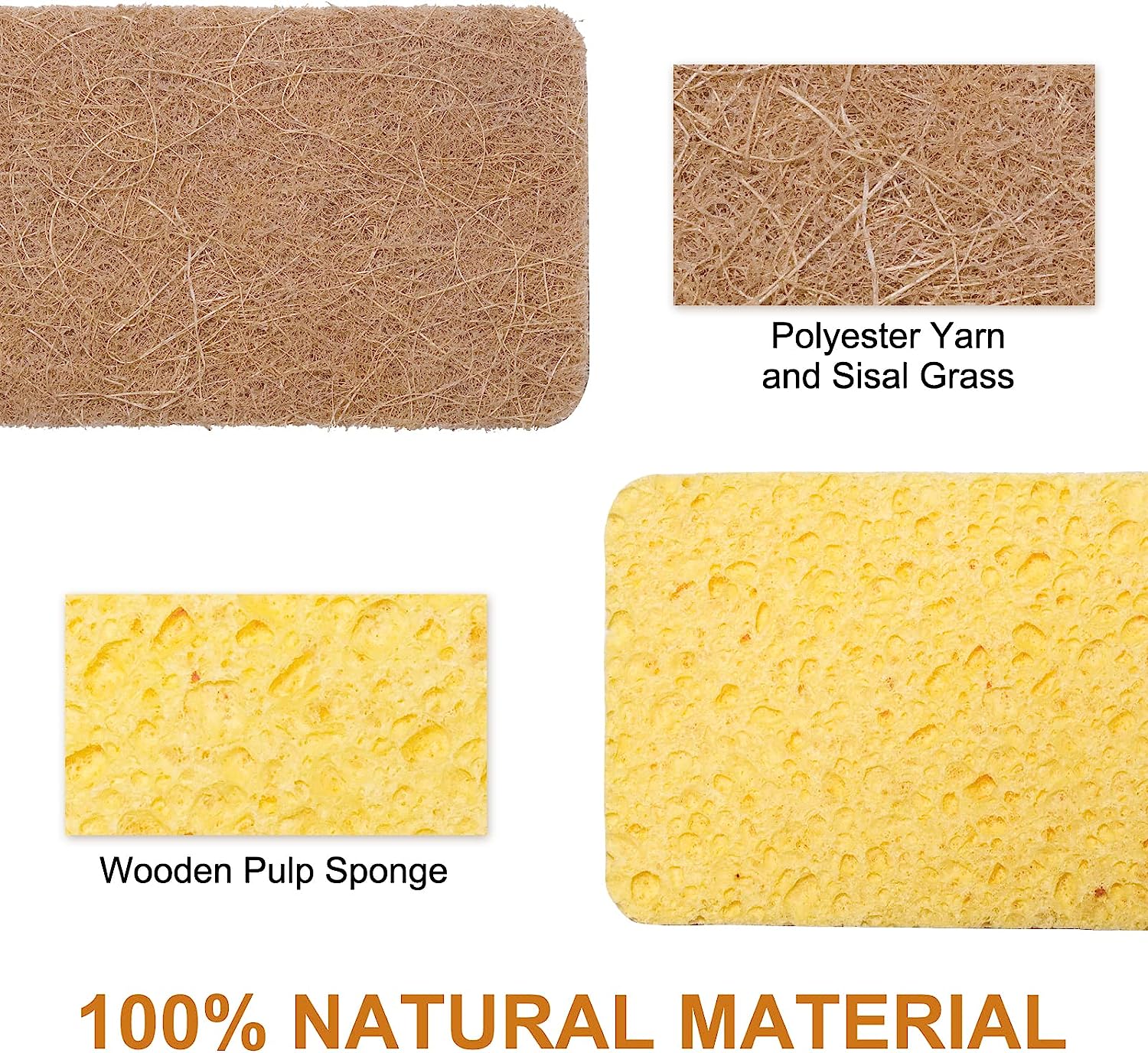 Eco-Friendly Natural Plant-Based Cellulose Scrub Sponge