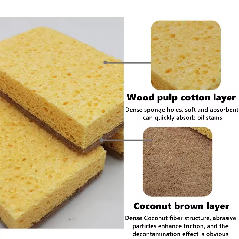 Eco-Friendly Natural Plant-Based Cellulose Scrub Sponge