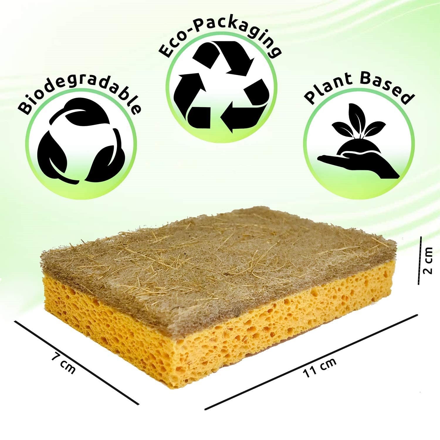 Eco-Friendly Natural Plant-Based Cellulose Scrub Sponge