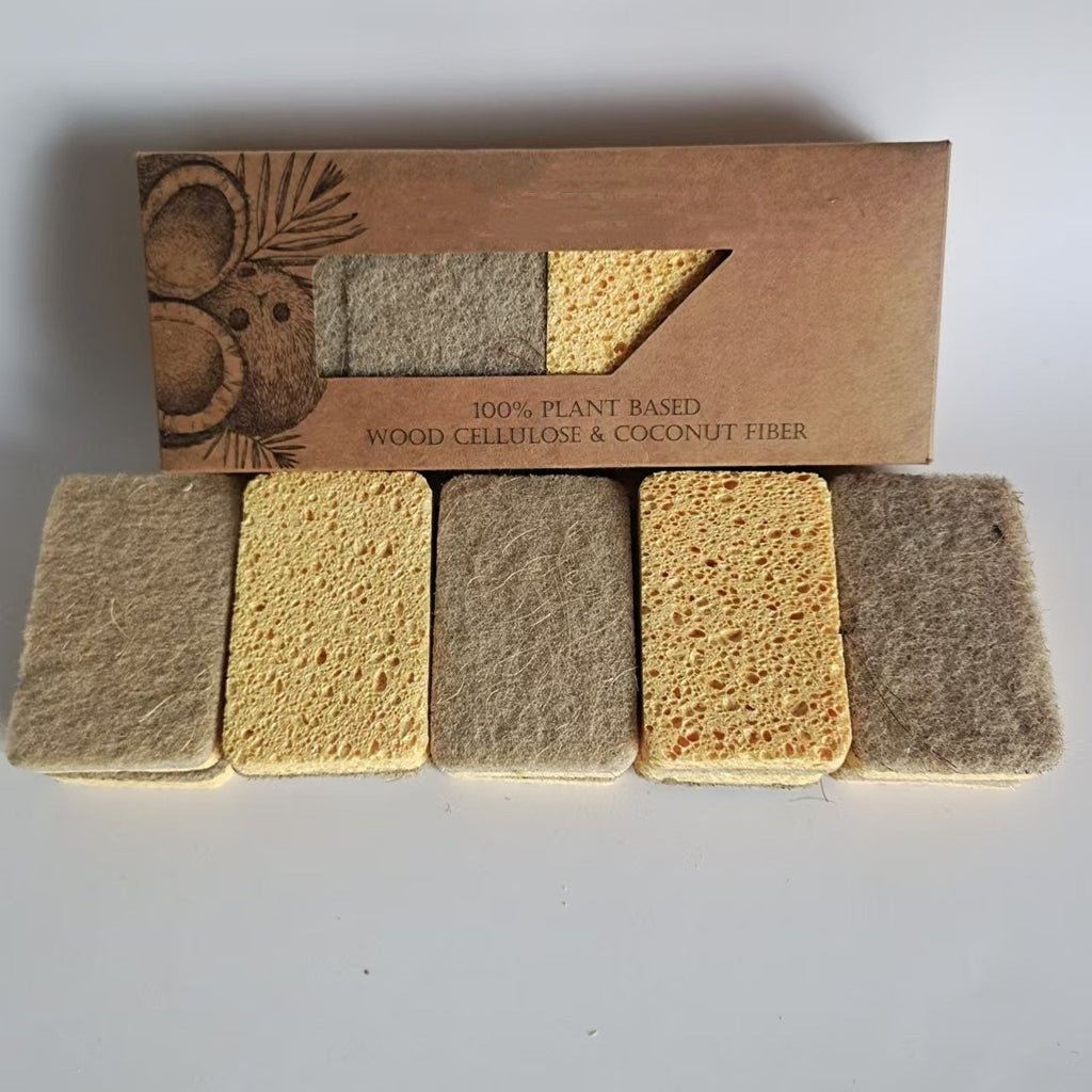Eco-Friendly Natural Plant-Based Cellulose Scrub Sponge