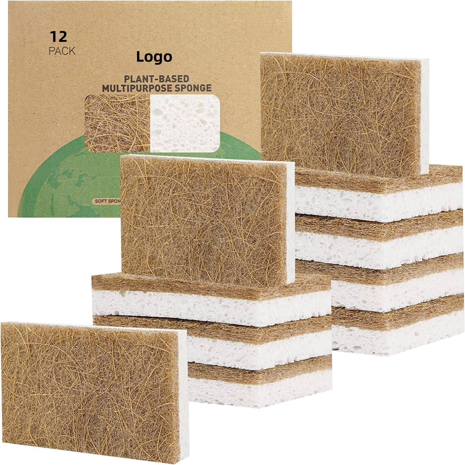 Eco-Friendly Natural Plant-Based Cellulose Scrub Sponge