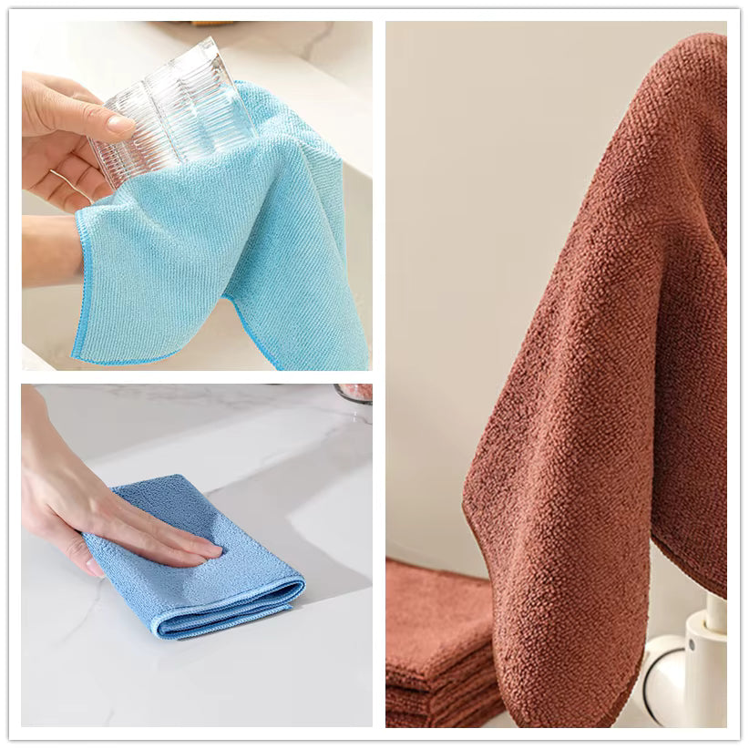 Microfiber Cleaning Towels – Pack of 6 | Kitchen, Car, Windows & More