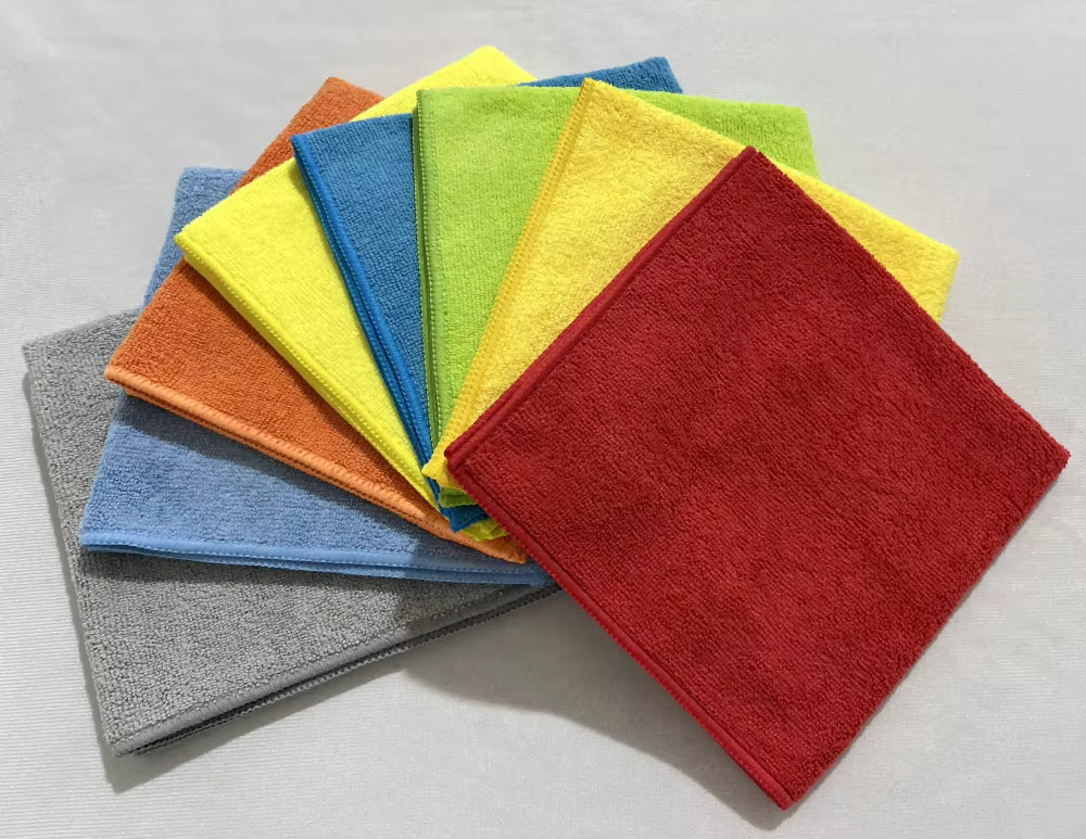 Microfiber Cleaning Towels – Pack of 6 | Kitchen, Car, Windows & More